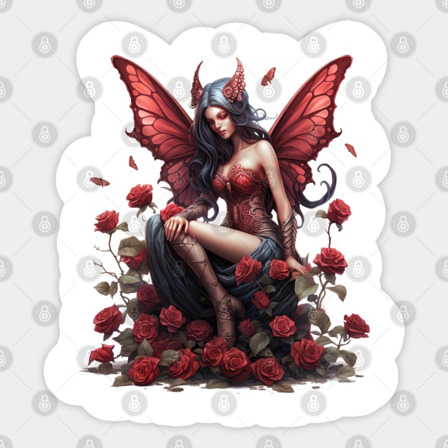 Gothic Fairy Roses #1 Sticker by Chromatic Fusion Studio